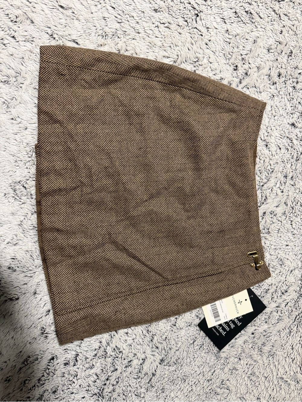 Tuckernuck Brown Herringbone Mini Skirt